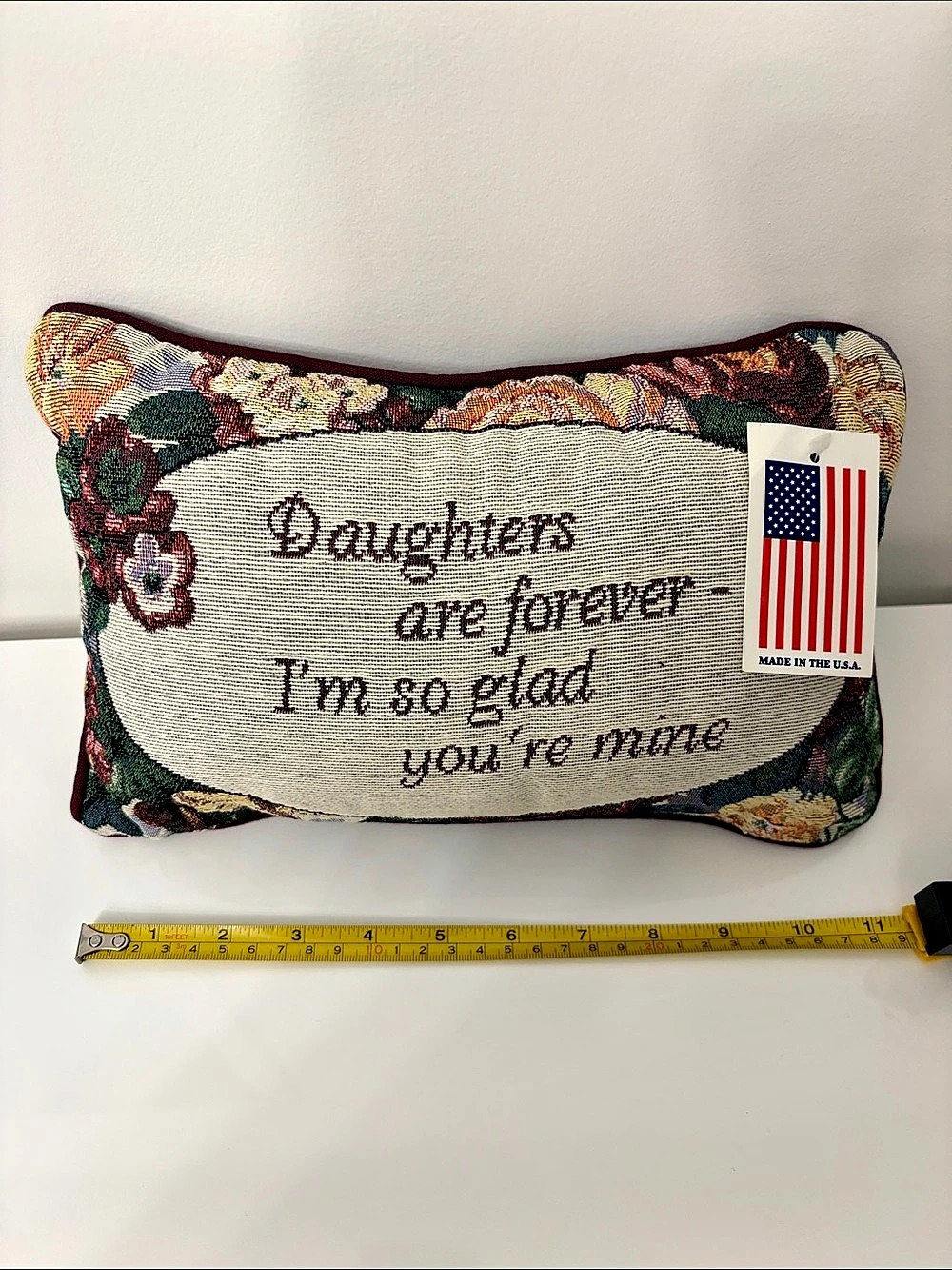 Daughters Are Forever Accent Pillow Burgundy